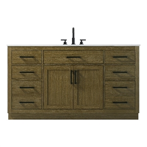 Elegant Kitchen And Bath Alden 60&quot Single Bathroom Vanity in Chestnut Brown