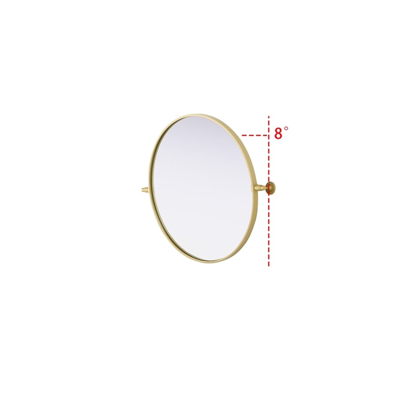 Elegant Kitchen And Bath Amoura 24X24 Pivot Mirror in Brass