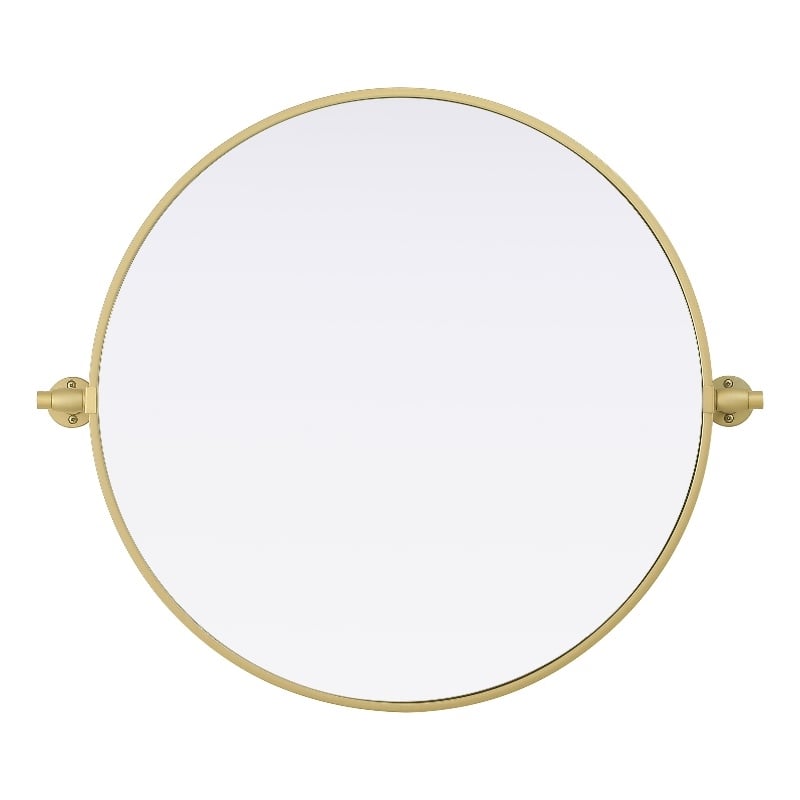 Elegant Kitchen And Bath Amoura 24X24 Pivot Mirror in Brass