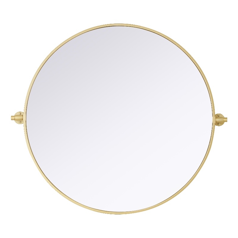 Elegant Kitchen And Bath Amoura 30X30 Pivot Mirror in Brass