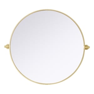 Elegant Kitchen And Bath Amoura 30X30 Pivot Mirror in Brass