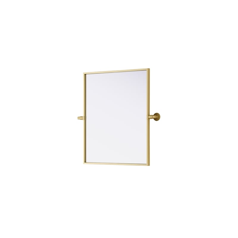 Elegant Kitchen And Bath Amoura 20X24 Pivot Mirror in Brass