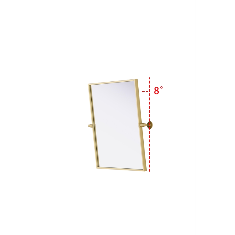 Elegant Kitchen And Bath Amoura 20X24 Pivot Mirror in Brass