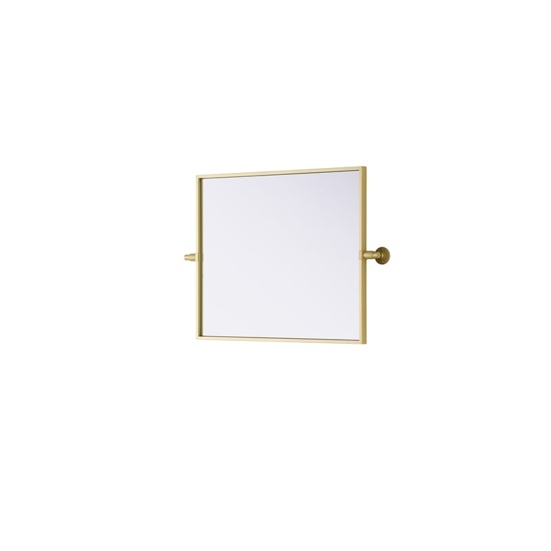 Elegant Kitchen And Bath Amoura 20X24 Pivot Mirror in Brass