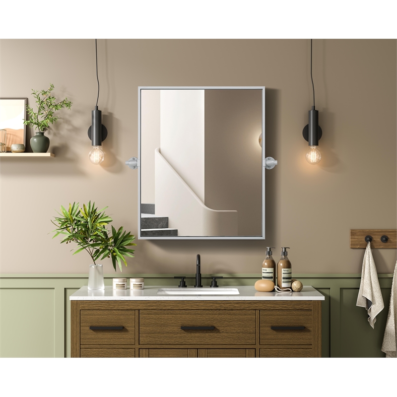 Elegant Kitchen And Bath Amoura 20X24 Pivot Mirror in Silver