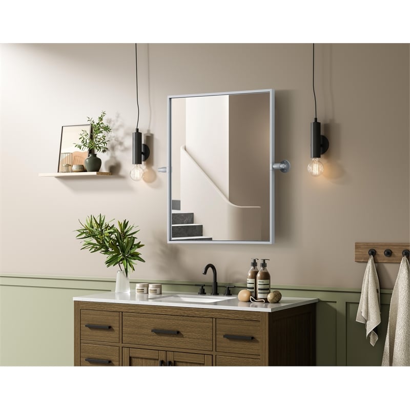 Elegant Kitchen And Bath Amoura 20X24 Pivot Mirror in Silver
