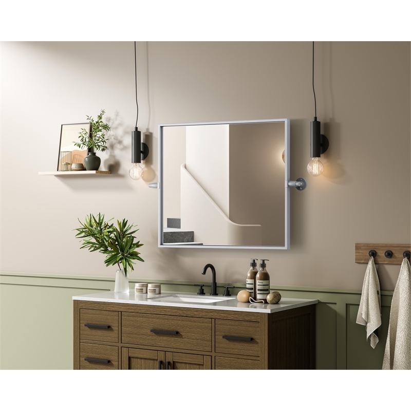 Elegant Kitchen And Bath Amoura 20X24 Pivot Mirror in Silver