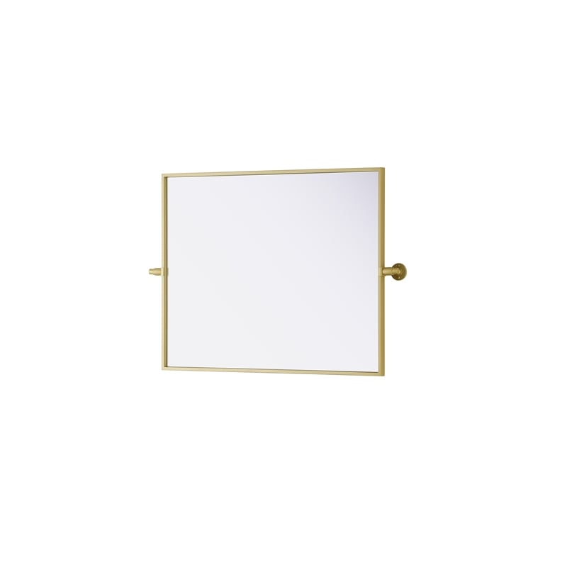 Elegant Kitchen And Bath Amoura 24X30 Pivot Mirror in Brass