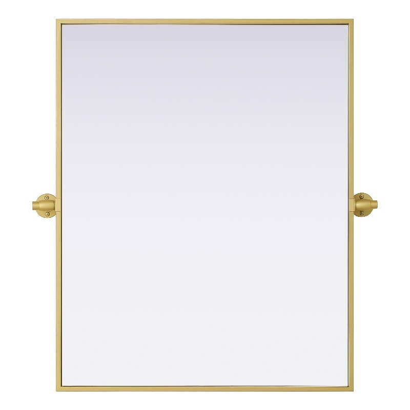 Elegant Kitchen And Bath Amoura 24X30 Pivot Mirror in Brass