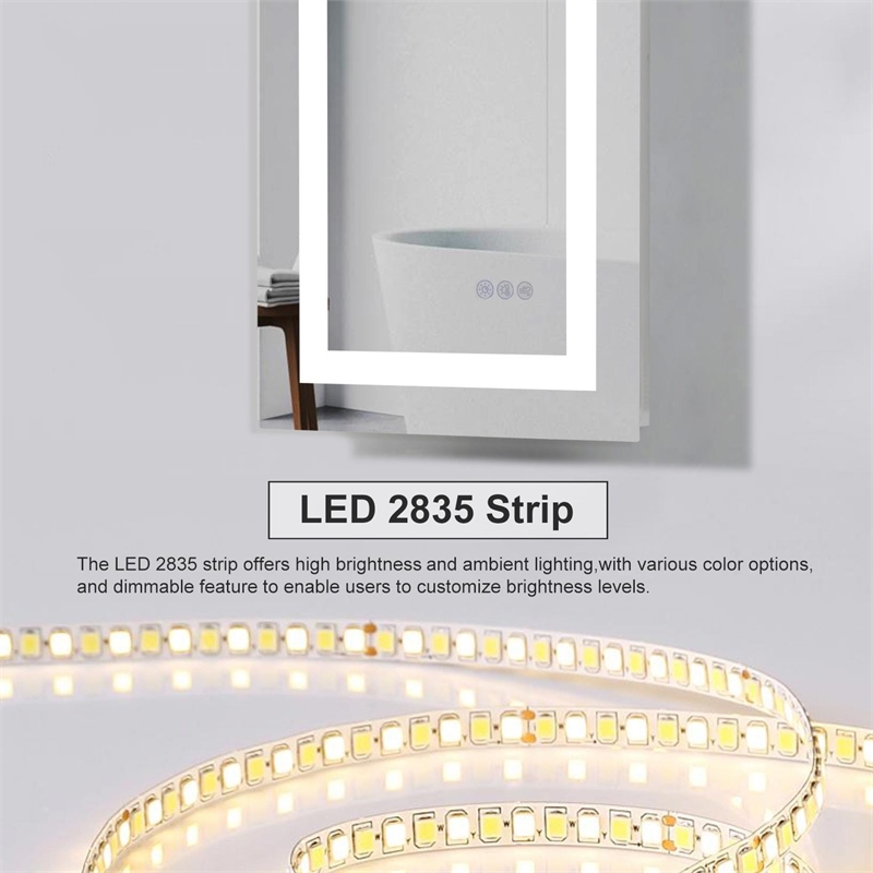 Elegant Kitchen And Bath Riven 36X18 Led Mirror in Silver