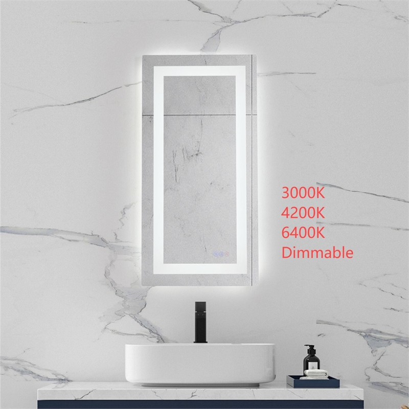 Elegant Kitchen And Bath Riven 30X20 Led Mirror in Silver