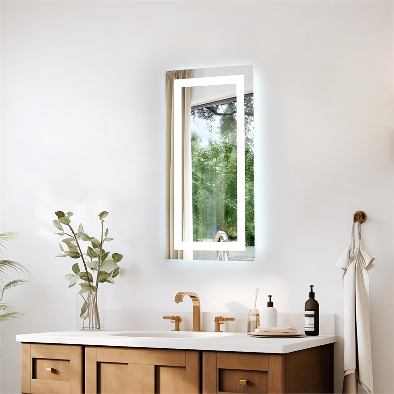 Elegant Kitchen And Bath Riven 30X20 Led Mirror in Silver