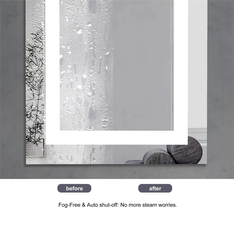 Elegant Kitchen And Bath Riven 36X20 Led Mirror in Silver