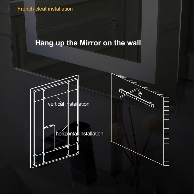 Elegant Kitchen And Bath Riven 36X20 Led Mirror in Silver