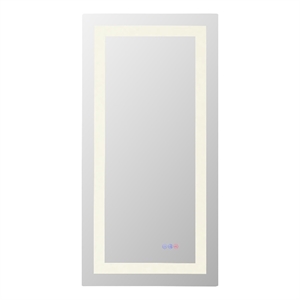 Elegant Kitchen And Bath Riven 40X20 Led Mirror in Silver
