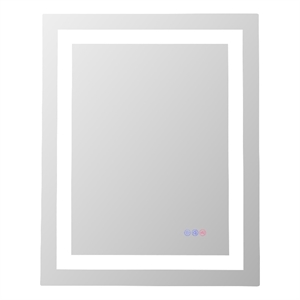 Elegant Kitchen And Bath Riven 30X24 Led Mirror in Silver