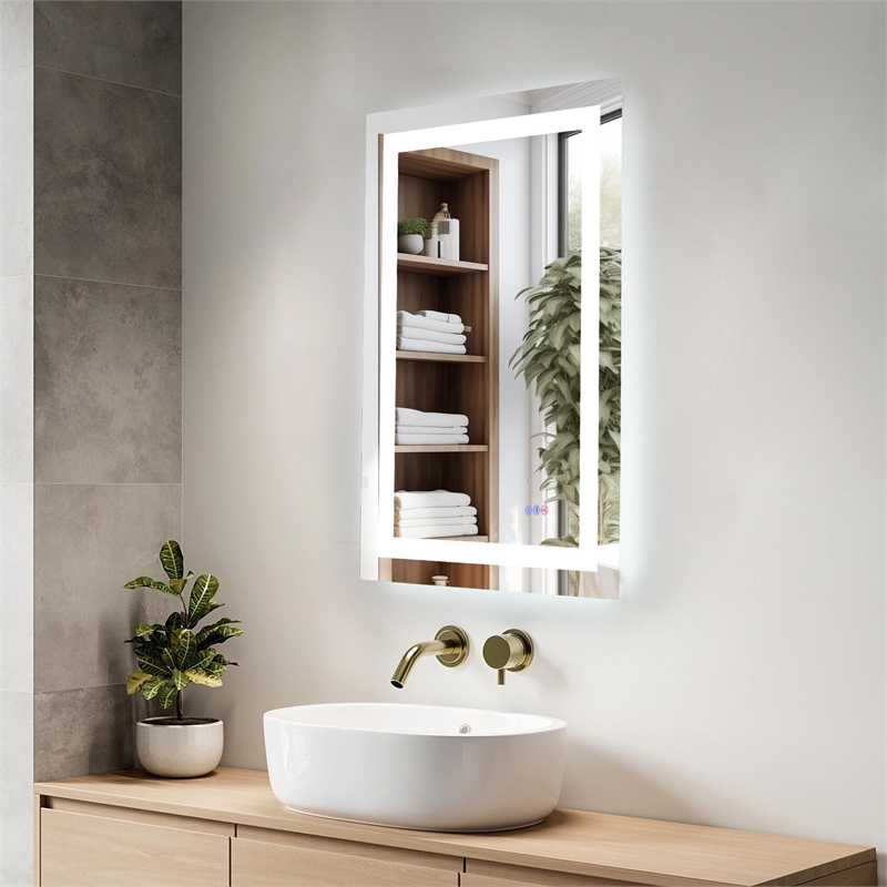 Elegant Kitchen And Bath Riven 36X24 Led Mirror in Silver