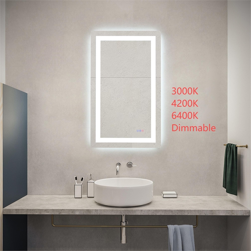 Elegant Kitchen And Bath Riven 40X24 Led Mirror in Silver
