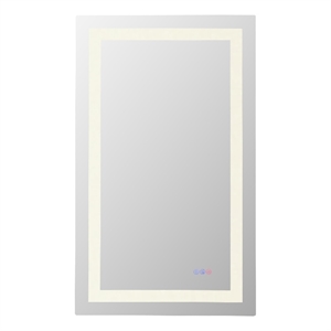 Elegant Kitchen And Bath Riven 40X24 Led Mirror in Silver