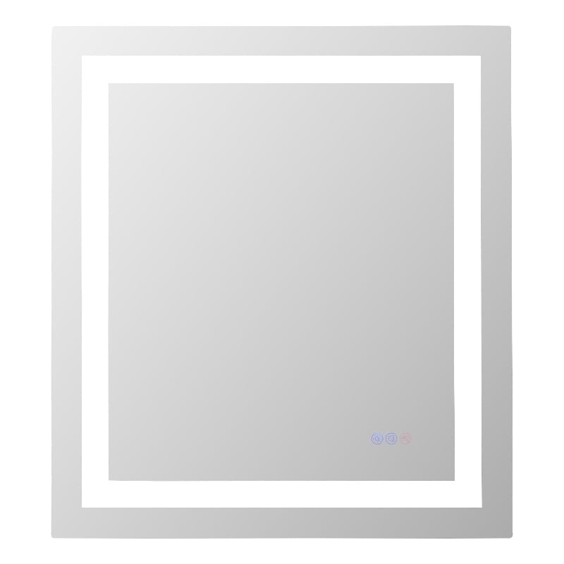 Elegant Kitchen And Bath Riven 30X27 Led Mirror in Silver