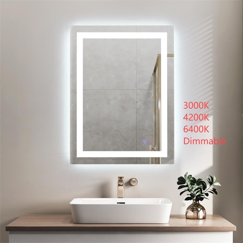 Elegant Kitchen And Bath Riven 36X27 Led Mirror in Silver