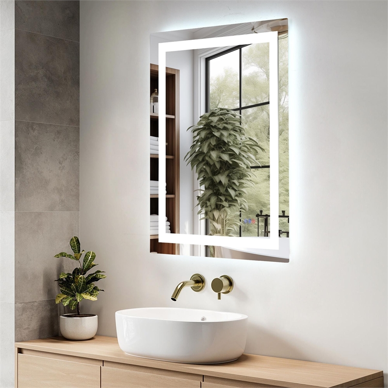 Elegant Kitchen And Bath Riven 36X27 Led Mirror in Silver