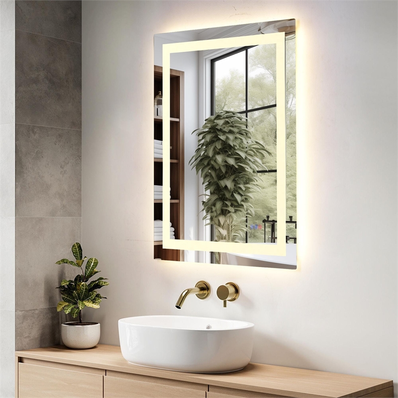 Elegant Kitchen And Bath Riven 36X27 Led Mirror in Silver