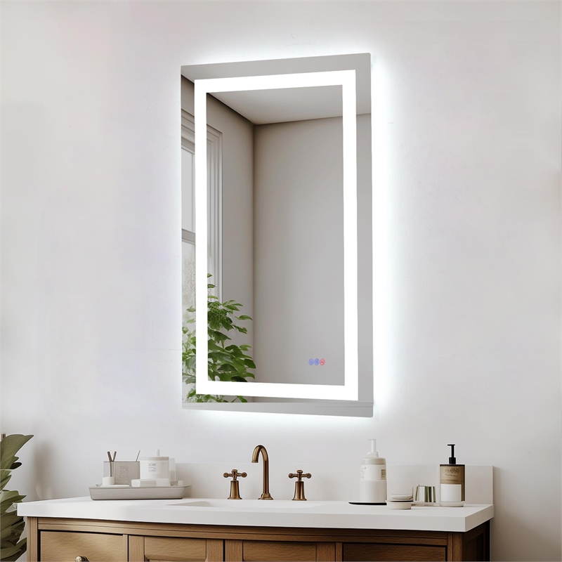 Elegant Kitchen And Bath Riven 40X27 Led Mirror in Silver