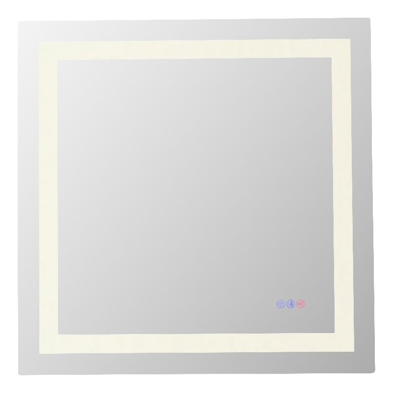 Elegant Kitchen And Bath Riven 30X30 Led Mirror in Silver