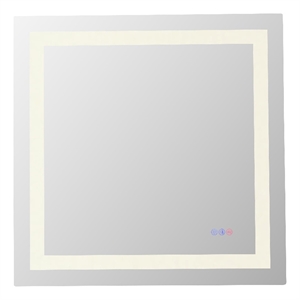 Elegant Kitchen And Bath Riven 30X30 Led Mirror in Silver