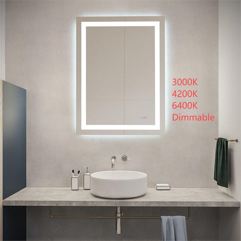 Elegant Kitchen And Bath Riven 40X30 Led Mirror in Silver