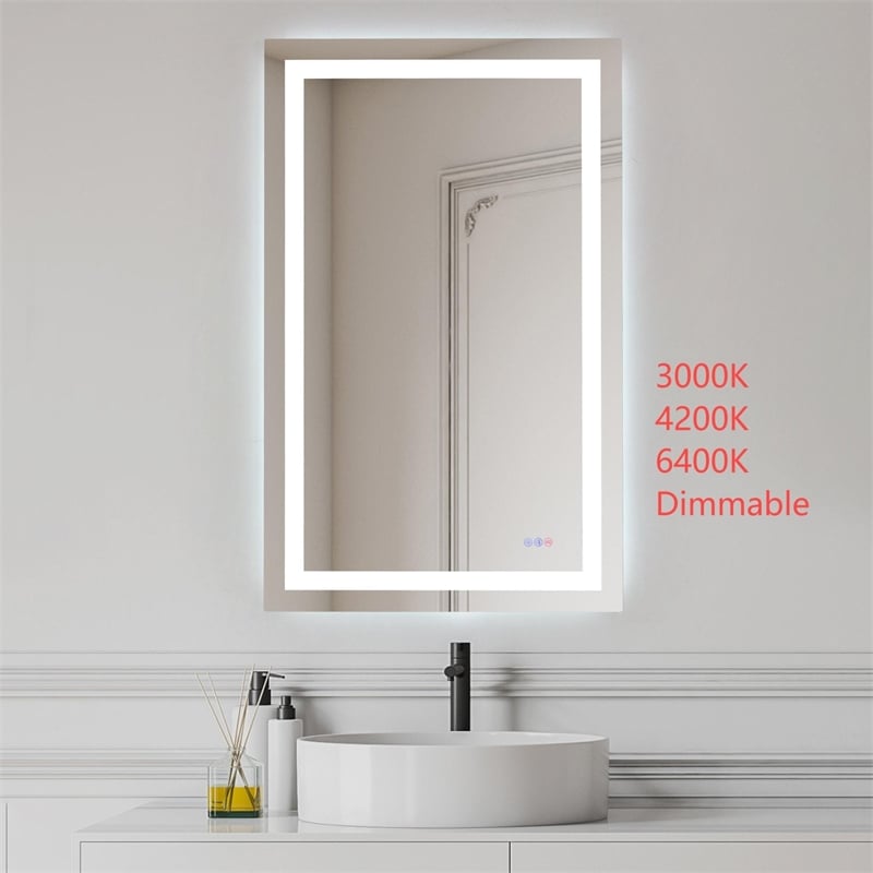 Elegant Kitchen And Bath Riven 48X30 Led Mirror in Silver