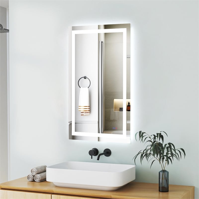 Elegant Kitchen And Bath Riven 48X30 Led Mirror in Silver