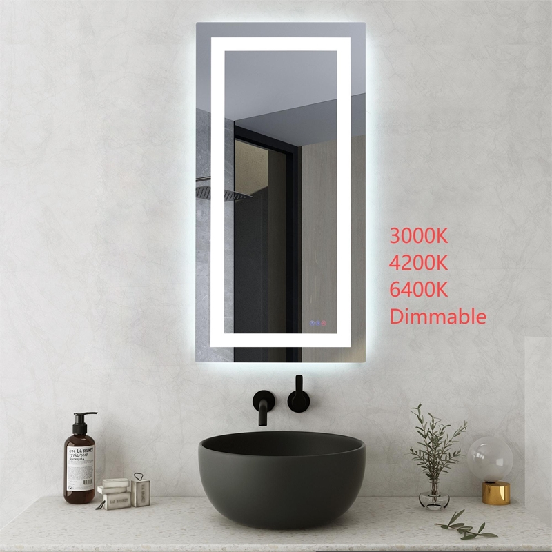 Elegant Kitchen And Bath Riven 72X30 Led Mirror in Silver