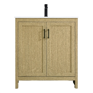 Elegant Kitchen And Bath Finnley 30&quot Single Bathroom Vanity in Honey Brown
