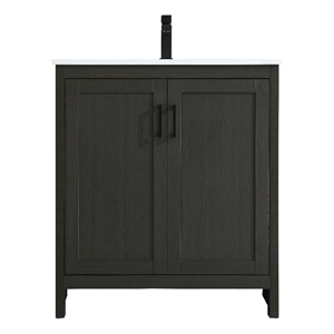 Elegant Kitchen And Bath Finnley 30&quot Single Bathroom Vanity in Mocha Brown