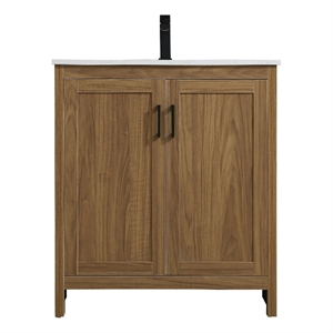 Elegant Kitchen And Bath Finnley 30&quot Single Bathroom Vanity in Walnut Brown