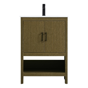 Elegant Kitchen And Bath Ira 24&quot Single Bathroom Vanity in Chestnut Brown