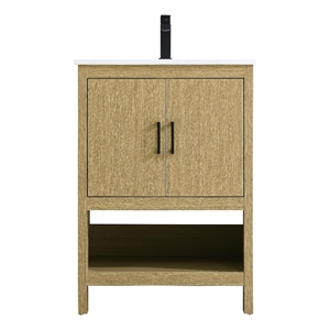 Elegant Kitchen And Bath Ira 24&quot Single Bathroom Vanity in Honey Brown