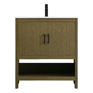 Elegant Kitchen And Bath Ira 30&quot Single Bathroom Vanity in Chestnut Brown