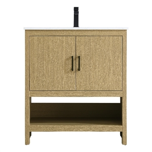 Elegant Kitchen And Bath Ira 30&quot Single Bathroom Vanity in Honey Brown