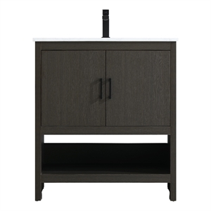 Elegant Kitchen And Bath Ira 30&quot Single Bathroom Vanity in Mocha Brown