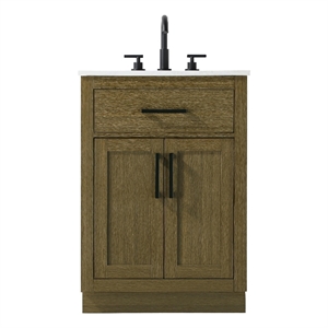 Elegant Kitchen And Bath Alden 24&quot Single Bathroom Vanity in Chestnut Brown