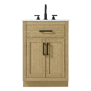 Elegant Kitchen And Bath Alden 24&quot Single Bathroom Vanity in Honey Brown