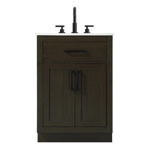 Elegant Kitchen And Bath Alden 24&quot Single Bathroom Vanity in Mocha Brown