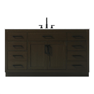 Elegant Kitchen And Bath Alden 60&quot Single Bathroom Vanity in Mocha Brown
