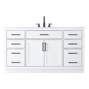 Elegant Kitchen And Bath Alden 60&quot Single Bathroom Vanity in White
