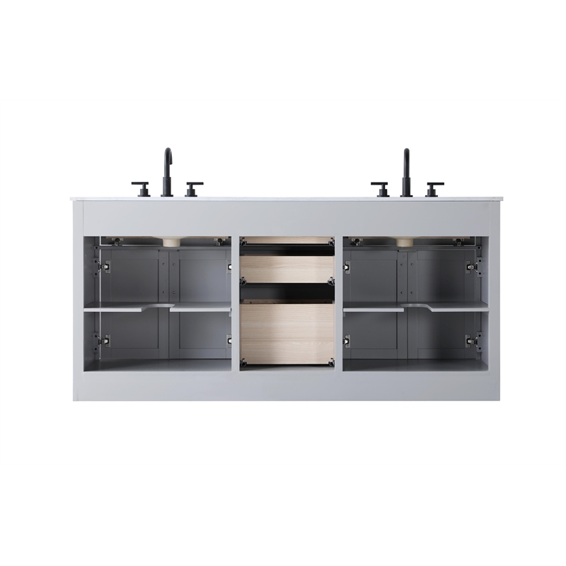 elegant kitchen and bath alden 72&quot double bathroom vanity in grey
