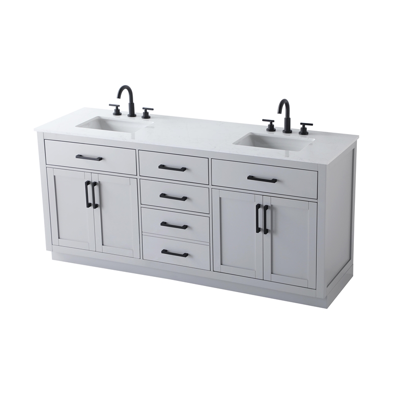 elegant kitchen and bath alden 72&quot double bathroom vanity in grey