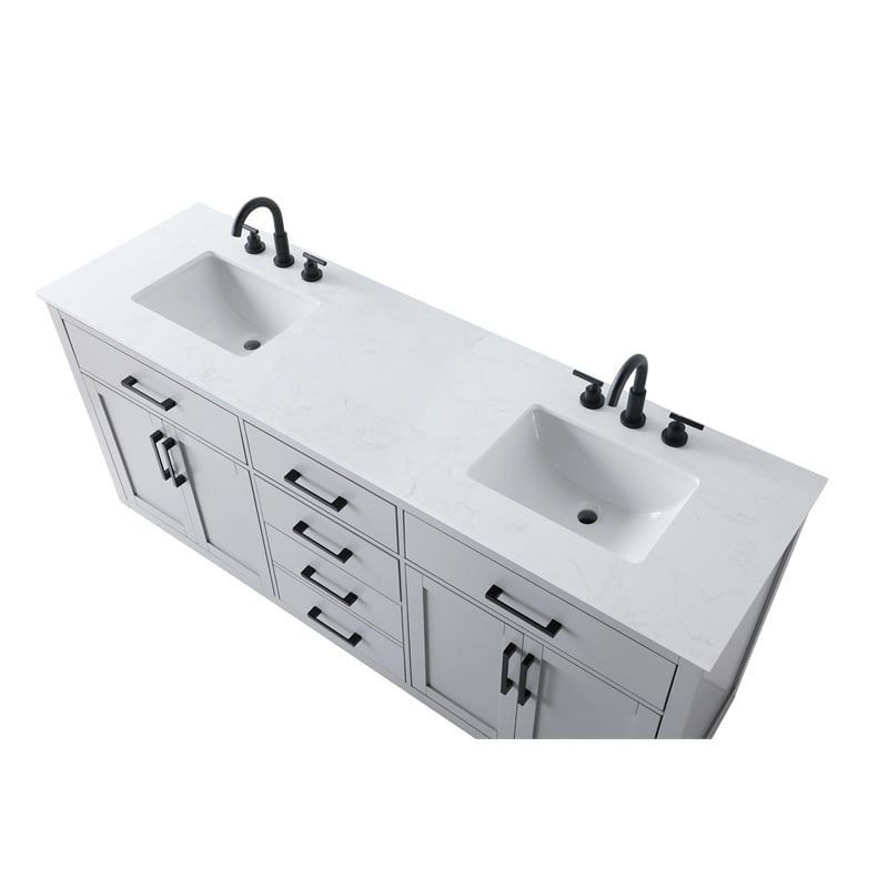 elegant kitchen and bath alden 72&quot double bathroom vanity in grey